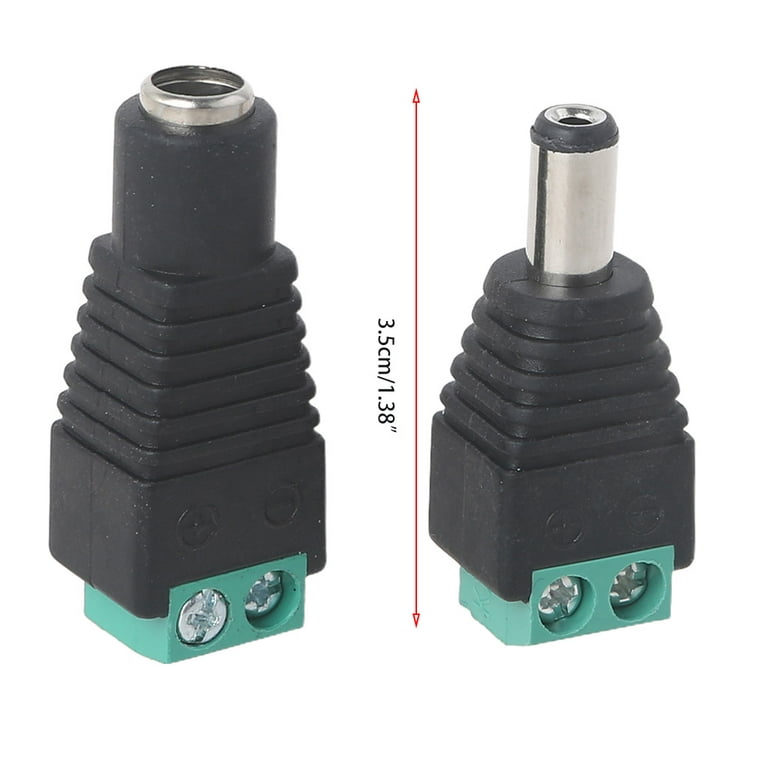 10 Pairs 12V DC Power Connector 5.5mm X 2.1mm, 10 Male + 10 Female，Power  Jack Adapter For Led Strip CCTV Security Camera Cable Wire Ends Plug