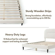 Bowery Hill Modern Boucle Fabric Mattress Ready Queen Bed in White