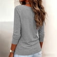 thumbnail image 7 of Homenesgenics Tops for Women Long Sleeve Solid-Color Scoop-Neck Fall Pullover Shirt Gray XL, 7 of 7