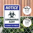 thumbnail image 4 of Notice Virus Alert Closed To Public Sign, 10x7 Aluminum, 4 of 8