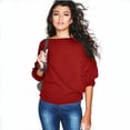 thumbnail image 1 of Women's New Fashion Loose Dolman Sleeve Knitted Sweater, 1 of 1