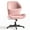 Pink, variant on zzw Cross Legged Office Chair with Wheels, Armless Desk Chair with Wide Seat and Tall Back, Ergonomic Curved Seat for Bedroom, Office & Home