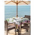 thumbnail image 3 of Outdoor Tablecloths with Umbrella Hole & Zipper, Spring 60x60 Inch Square Tablecloths, Bicycles Botanical Rose Leaves Butterfly Wood Grain Waterproof Table Cloth, Patio/Pool/Picnic Table Covers, 3 of 8