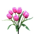thumbnail image 2 of 1 Pc 9 Heads Tulips Artificial Flowers, 15.8 Inch Real Touch PU Faux Flowers, Fake Tulips Stems for Spring Summer Bouquet Floral Room Table Party Wedding Easter Valentines Day Decorations Pink, 2 of 5
