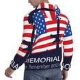 thumbnail image 3 of KLL Memorial Day Print Mens Hoodie Long Sleeve Casual Pullover Hooded Sweatshirt Fashion Drawstring Hoodies with Pocket-Large, 3 of 6