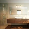thumbnail image 2 of Globe Electric Raja 3-Light Matte Brass Vanity Light with Opal Glass Shades, 51615, 2 of 6