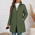 thumbnail image 5 of Enjoytime Quilted Jackets for Women Long Sleeve Zip Up Hooded Puffer Coat Winter Warm Soft Lightweight Stand Collar Long Jacket, 5 of 8