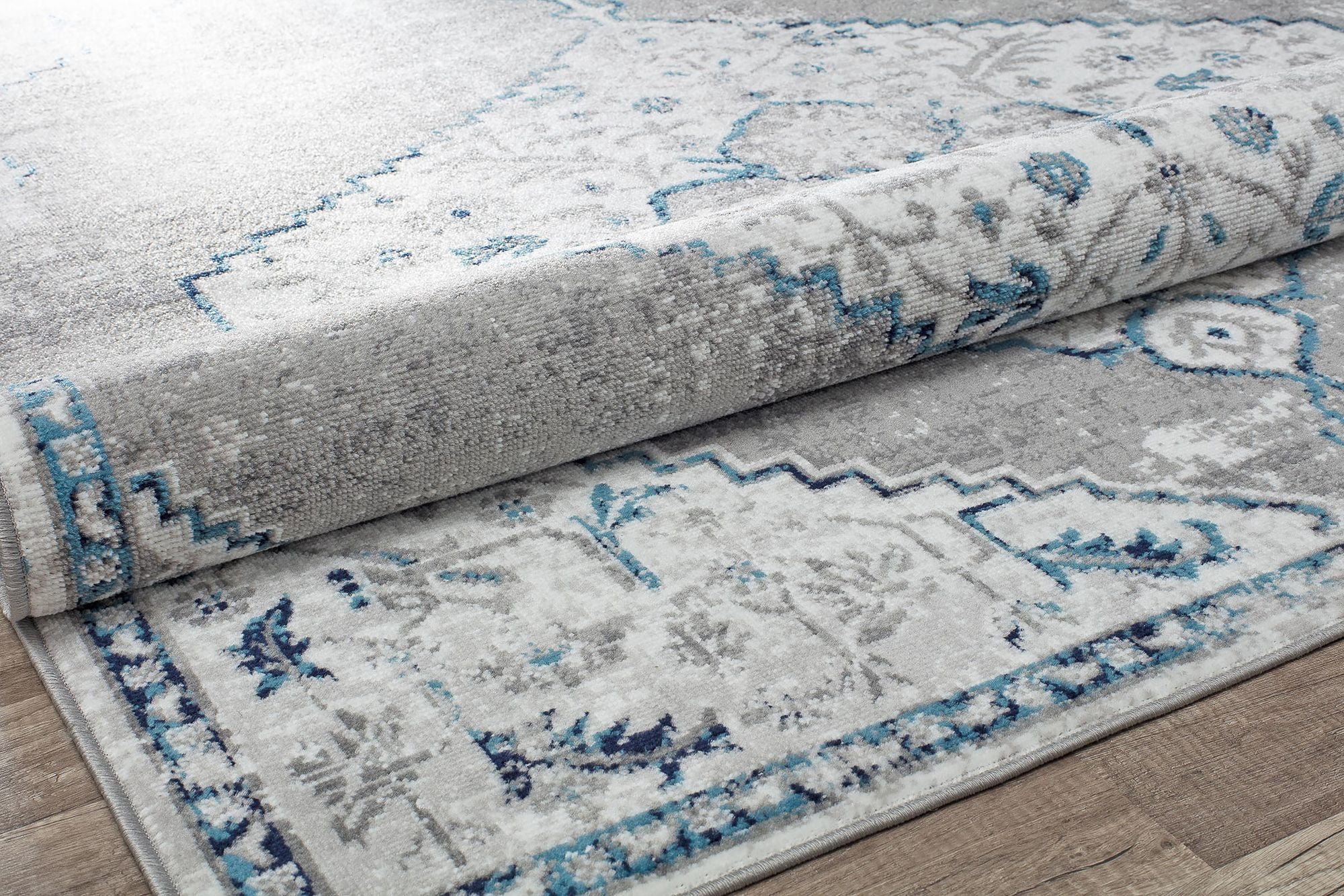 Freida FY35A Ash Vintage Farmhouse Dark Gray Area Rug, 2'6"x8'