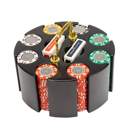 UPC: 0655479480923 | 200 14 Gram Coin Inlay Poker Chips & Wooden Carousel
