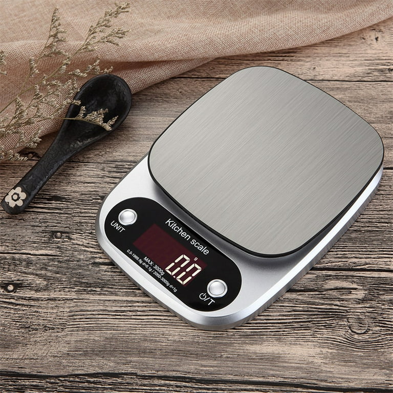 1PC Household Kitchen Scale Stainless Steel Weighing Scale For Food Diet  Balance Measuring LCD Precision Electronic Scales 10Kg