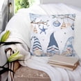 thumbnail image 4 of Coastal Eucalyptus Decorative Pillowcase 20''x20'', Vintage Ocean Blue Gnomes Starfish Leaf Throw Pillow Covers Soft Cushion Case for Couch Sofa Bedroom Living Room, Pillowcase Boho Decor, 4 of 8