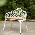 thumbnail image 5 of HOMEFUN 34 in. White Outdoor Aluminium Garden Bench With Cushion, 5 of 8