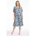 thumbnail image 2 of CATALOG CLASSICS Womens Muumuu House Dress Lounger Short Sleeve with pockets 42" - Blue Medium, 2 of 6
