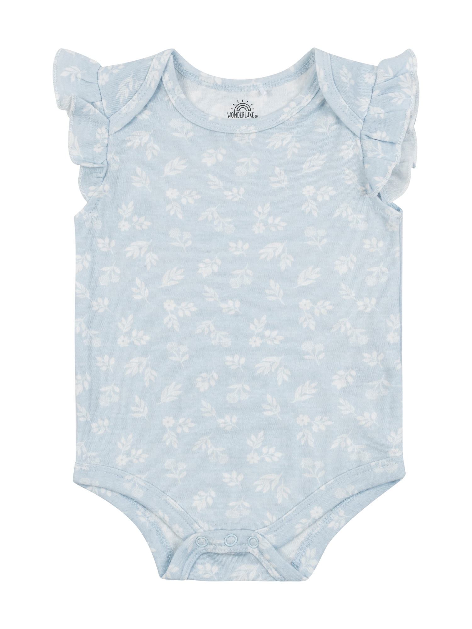 Wonderluxe Baby Girls' Short Sleeve Bodysuits, 3-Pack, Sizes 0-3M