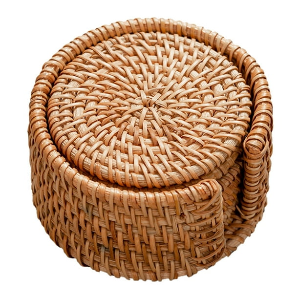 juego de almohadillas aislantes trenzadas para posavasos, soportes para tazas de té tejidos gruesos