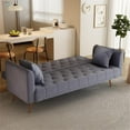 thumbnail image 5 of 71" Convertible Sofa Bed Folding Velvet Sofa with Adjustable Backrest in Gray, 5 of 9