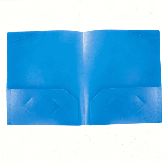 1 Pack Folders with Pockets, Pastels Colors, Heavy Duty Pocket Folder, Plastic Folders with Pockets, 2-Pocket Folder Bulk, Aesthetic File Folder, Back To School Office Filing Supplies(Blue)