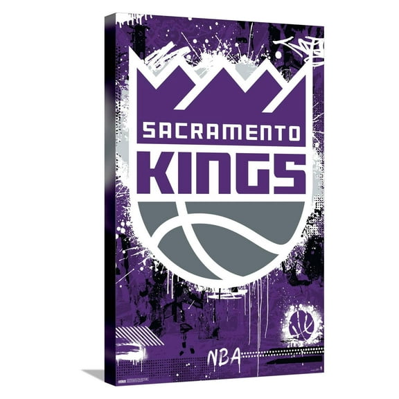 NBA Sacramento Kings - Maximalist Logo 23 Canvas Wall Poster, 14.725" x 22.375"