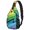 Geometric Wave Blue Pattern, variant on Geometric Triangle Brown Pattern Sling Backpack, Unisex Daily Travel Sling Pack with Side Mesh Pockets, Adjustable Ambidextrous Strap Gift Ideas for Hiking Cycling Walking