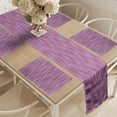 thumbnail image 2 of Ambesonne Geometric Table Runner & Placemats, Abstract Wave Lines Art, Placemat 4 pcs + Runner 14"x72", Pale Purple and Dark Fuchsia, 2 of 2