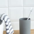 thumbnail image 5 of HOMOBABE 5Pcs Toothbrush Cup Grey Plastic Bathroom Accessories for Home Use, 5 of 8