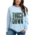 thumbnail image 3 of Touch Down Block Distressed - Women's Garment Dyed Long Sleeve Graphic T-Shirt, 3 of 8
