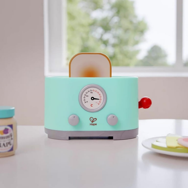 Hape Ding Pop Up Toaster 15pc Teal Wooden Food Playset Sound Action Kitchen Appliance Toy Sandwich Food Accessories Toddlers Kids Ages 2 Walmart