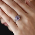 thumbnail image 3 of Amethyst Rings for Women Sterling Silver 925 with Platinum Plated - Daughters Mothers Engagement Promise Rings for Her - Gemstone Amethyst Jewelry Birthday Christmas Gifts for Women, 3 of 7