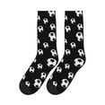 thumbnail image 5 of Crew Socks for Women Men Athletic - Cute soccer balls black Soft Comfort Breathable Mid-Calf Sole Running Socks Womens Men, 5 of 7