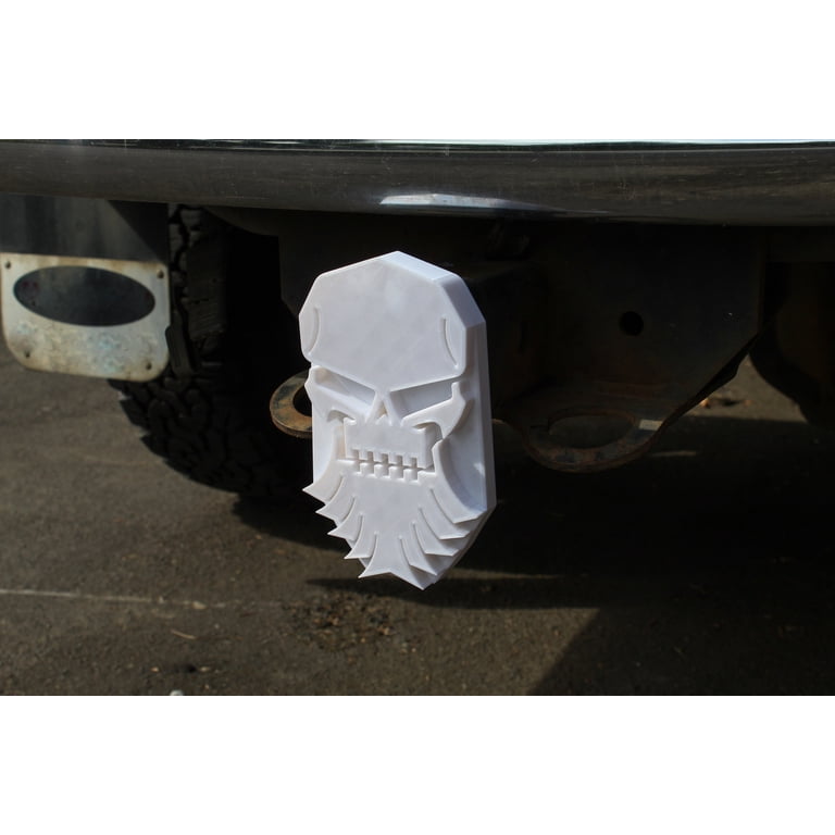 Punisher flag trailer hitch cover black with a blue line | UK