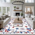 thumbnail image 3 of 5'x8' Area Rugs, 4th of July Indoor Outdoor Area Rug for Living Room Bedroom, Independence Day Blue Red Star Firework Washable Bathroom Rugs Kitchen Floor Carpet Mats Home Decor Aesthetic, 3 of 8
