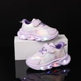 thumbnail image 4 of Zanarzt Kids Girls Shoes Girls Sneakers Light Up Shoes Breathable Stylish Printed Platform Sneakers Purple,US 8, 4 of 7