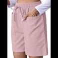 thumbnail image 1 of Pantalones Cortos Casuales Omen con Cordón Ajustable, Cintura Elástica, Cómodos, de Verano, con Bolsillos, Rosa, XXL, 1 of 9
