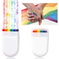 thumbnail image 1 of Paquete de 2 pinturas faciales Pride Rainbow, lápiz de cera con color de la bandera del arco iris del orgullo gay para el cuerpo de la cara, accesorios de maquillaje LGBT oso de fresa Hogar, 1 of 5