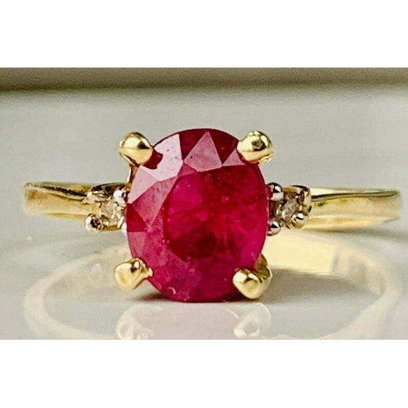 Vintage Ruby Ring Ruby Engagement Ring 925 Sterling Silver Ring Gift for Her