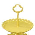 thumbnail image 3 of ATRDTO 3-Tier Cupcake Stand 12” x 12” Plastic Yellow 3-Tier Wedding Cake Stand, Yellow (2 Count), 3 of 7