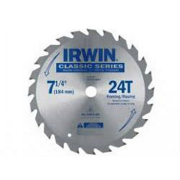 IRWIN INDUSTRIAL TOOLS 7-1/4" X 24T CIRCULAR SAW BLADE FOR WOOD