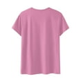 thumbnail image 2 of NAMTYQX Womens Blouses Soft Short Sleeve Plus Size Mit Print Baggy Fashion Stretch Crewneck Print Summer Tops for Women 2025 Pink Size 3XL, 2 of 3