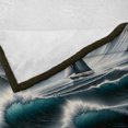 thumbnail image 4 of Ambesonne Nautical Fleece Throw Blanket Sailing in Abstract Ocean 50"x70" Petrol Blue Red Blue Grey, 4 of 5