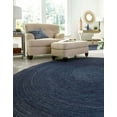 thumbnail image 2 of Blue Dye Natural Jute Hand Made Round Living Room, Dining Room, Kitchen Farm House Area Rug Carpet Doormat 2" Feet (24 inch), 2 of 5