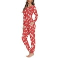 thumbnail image 2 of FKELYI Christmas Ho Ho Women Pjs 2 PCS Elastic Xmas Snowflake Nightwear for Women Sleepwear Soft Long Sleeve Sleepwear Pajamas Set Size 5XL, 2 of 5