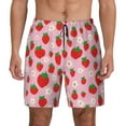 thumbnail image 2 of Goofa Hand Drawn Strawberry Printed Men's Swim Trunks Board Shorts Quick Dry Mens Swimming Trunks with Compression Liner,Breathable Fit Hawaii Beach Shorts-3X-Large, 2 of 9