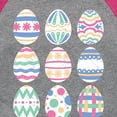 thumbnail image 3 of Instant Message - Mixed Patterned Easter Eggs - Toddler And Youth Girls Raglan Graphic T-Shirt, 3 of 6