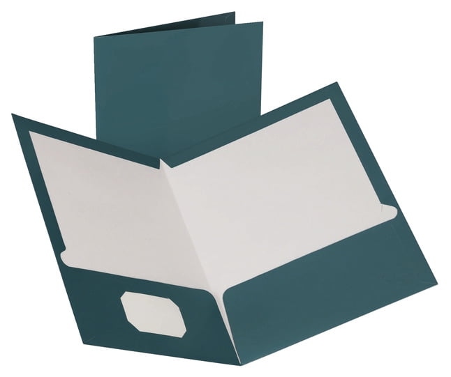Oxford Pocket Portfolio, 8-1/2 x 11 Inches, 2-Pocket, Teal, Pack of 25