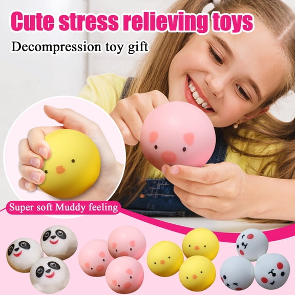 Colorful Dumpling Sensory Fidget Toy, Squeeze Rabbit-Shaped Dough Ball Stress Relief Hand Toy, Mini Steamer Packed Squishy Toy, Anxiety Relief for Adults & Kids, ADHD Anti-Stress Stretchy Toy