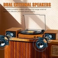 thumbnail image 3 of Tocadiscos DANFI AUDIO DF Vintage Bluetooth de 3 velocidades, marrón, 3 of 8