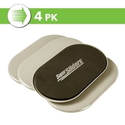 Super Sliders 3-1/2 x 6 Oval Furniture – 4 Pack, Smooth Plastic Sliders for Carpeted Surfaces (Beige)