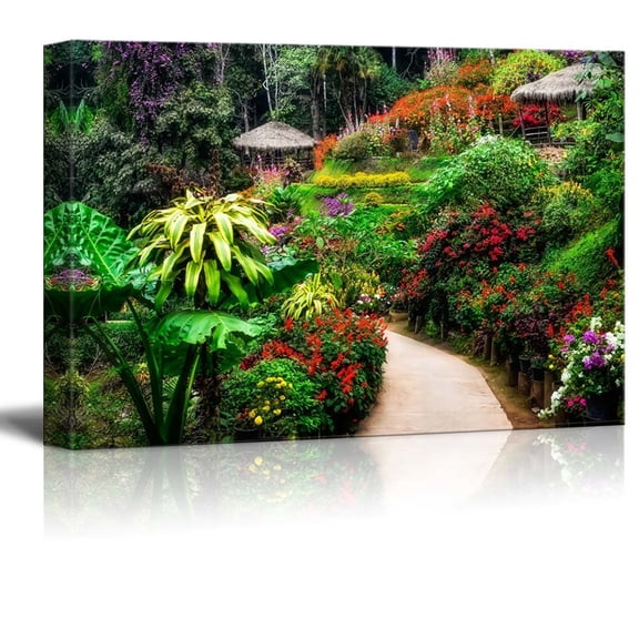 Canvas Prints Wall Art - Beautiful Scenery/Landscape Colorful Flower Garden in Blossom | Modern Wall Decor/Home Decoration Stretched Gallery Canvas Wrap Giclee Print & Ready to Hang - 12" x