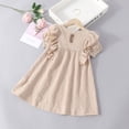 thumbnail image 5 of EnJoCho toddler Dress Kids Girls Solid Cotton Linen Sleeveless Beach Straps Dress Ruffles Princess Dresses Clothes Little & Big Children Summer Fashion Party Dresses 3-4 Years, 5 of 6