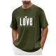 thumbnail image 1 of Tops para hombre, blusas y camisas de cuello redondo y manga corta para hombre. Camiseta/camisa informal de cuello redondo y manga corta con estampado de corazones para hombre. Tops de poliéster para, 1 of 4
